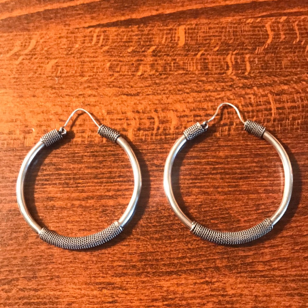 Sterling silver hoop earrings